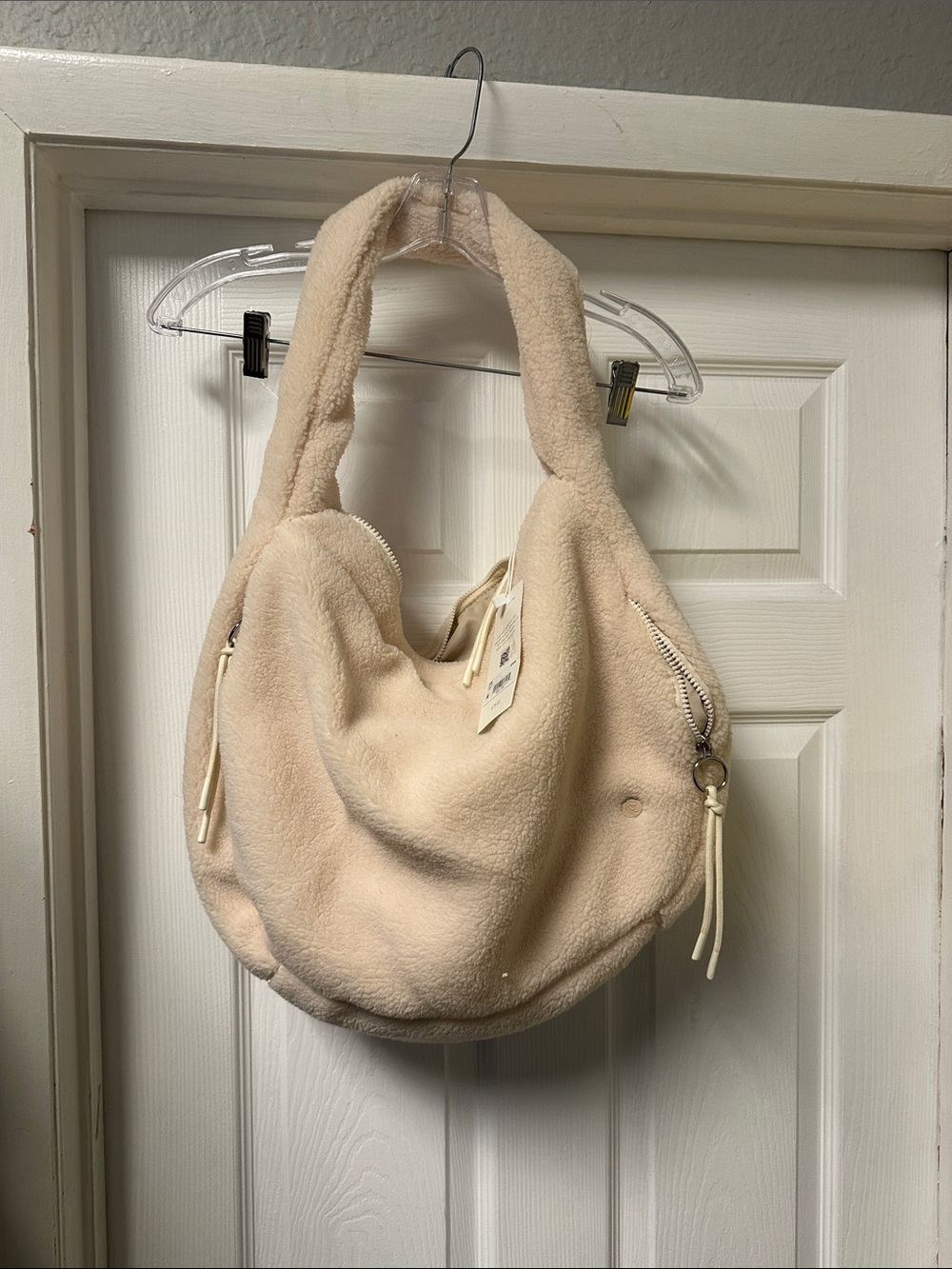 AS Revival Cozy Cream Hobo Shoulder Bag - Plush Texture